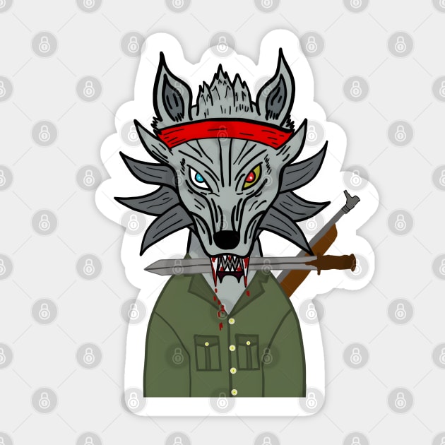 BussyWolves Rambo wolf Sticker by micho2591